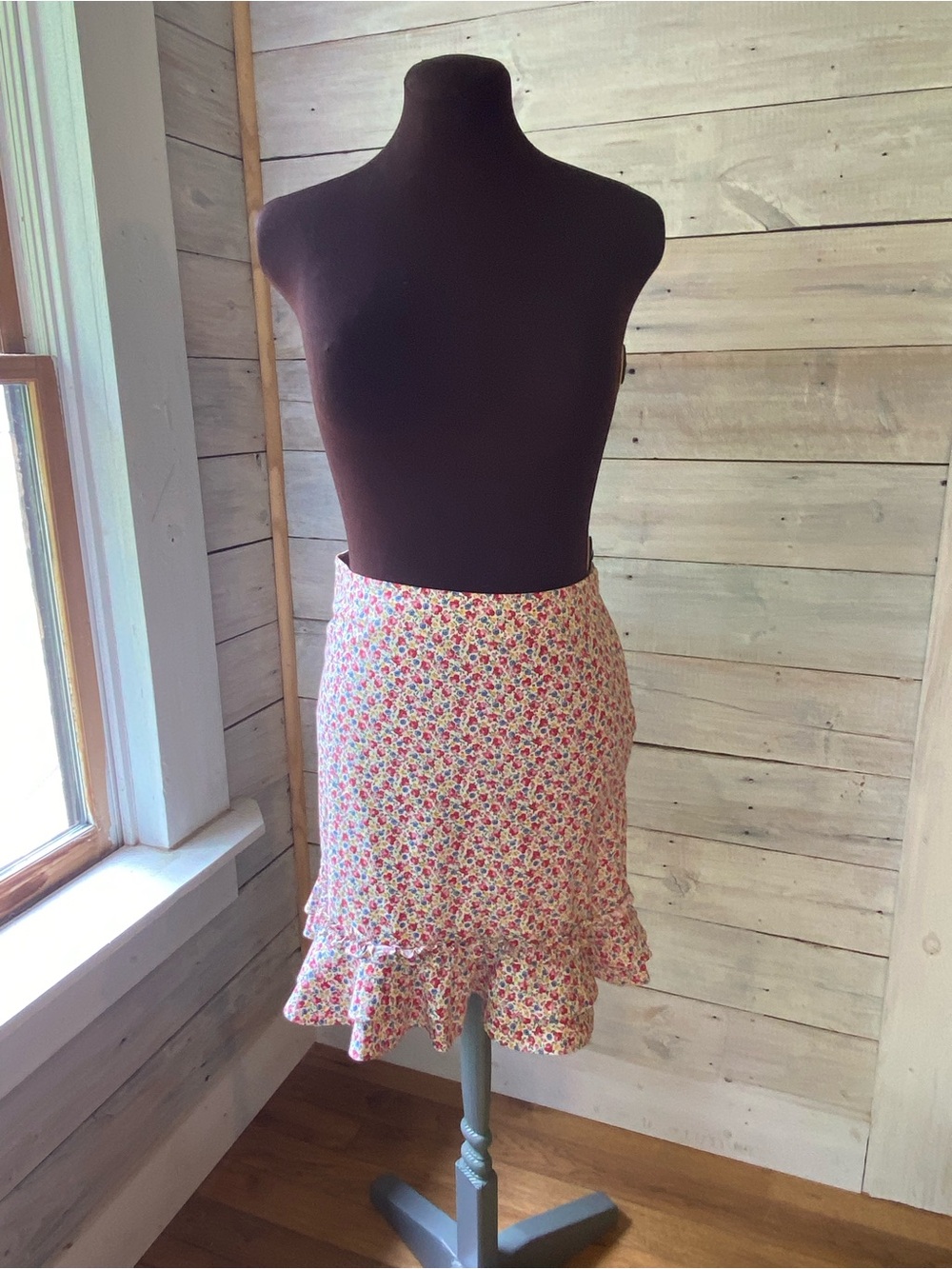 Ralph Lauren Pink Blue Floral Ruffle Skirt